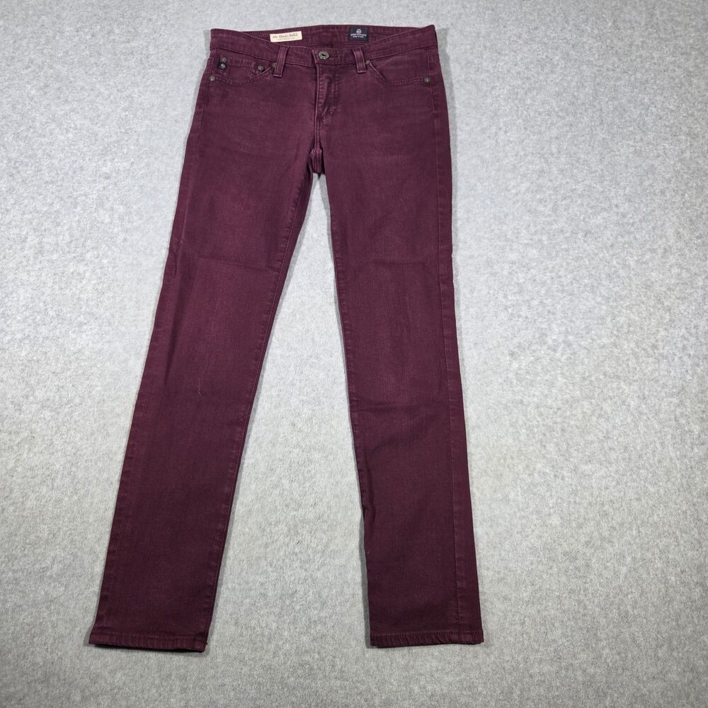 AG Adriano Goldschmied The Stevie Ankle Jeans Womens Burgundy Slim Straight 26R